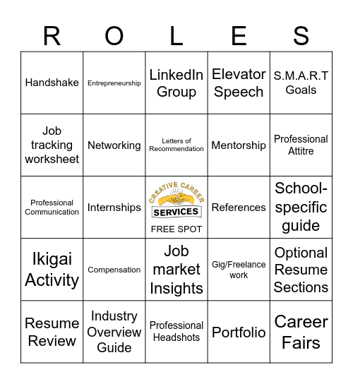 Creative Career Services BINGO! Bingo Card