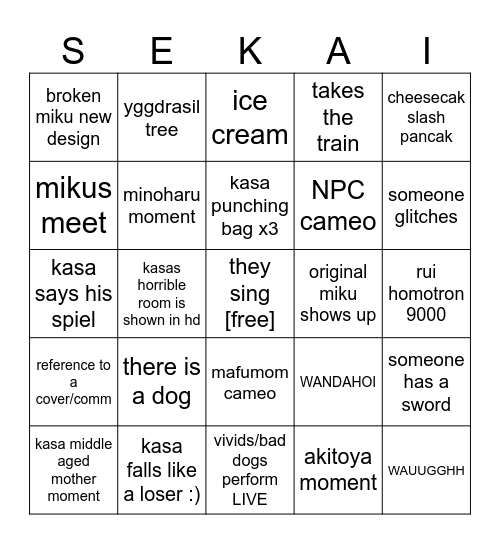 PROSEKA MOVIE ALL CAPS Bingo Card