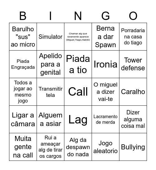 Servidor do Lag Bingo Card