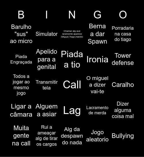 Servidor do Lag Bingo Card