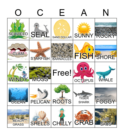 Ocean Bingo Card