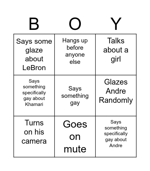 Keyon Henley Bingo Card