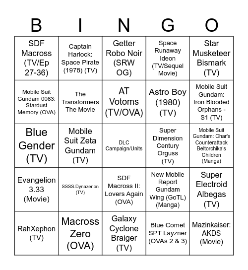 SRW Cope Bingo 2 Bingo Card