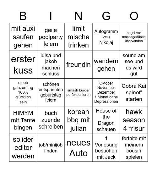2025 aller Bingo Card