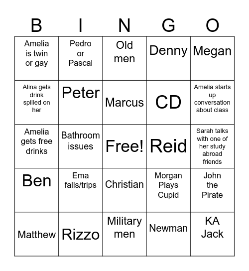 Veena Bingo Card