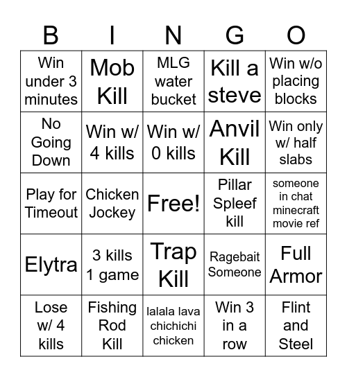 Pillars of Fortune BINGO Card