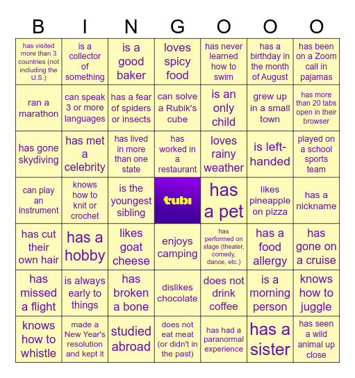 Ice Breaker Bingo Card