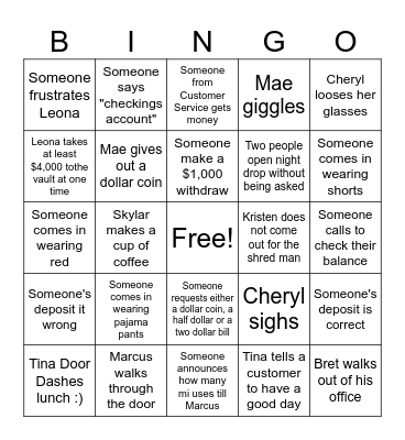 IT'S FRIDAY Bingo Card