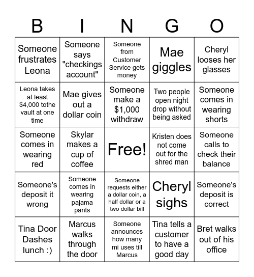 IT'S FRIDAY Bingo Card