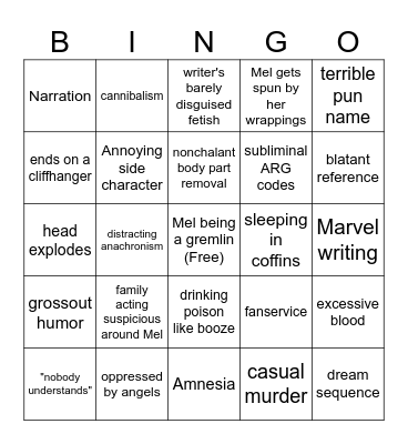 Gaslight District Bingo Card