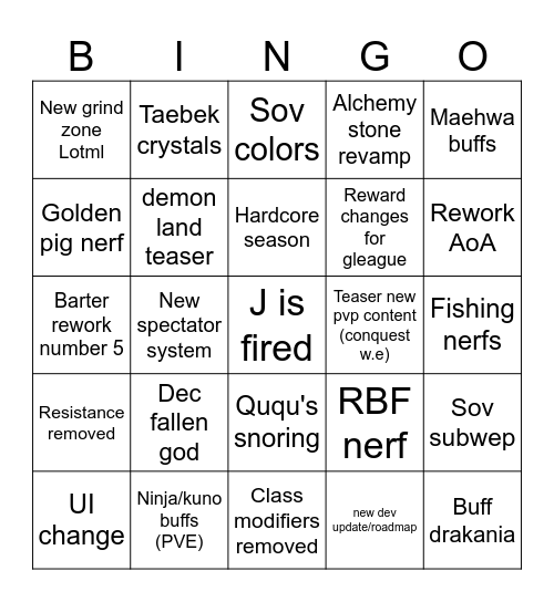 Glab Bingo Card