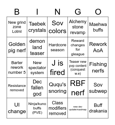 Glab Bingo Card