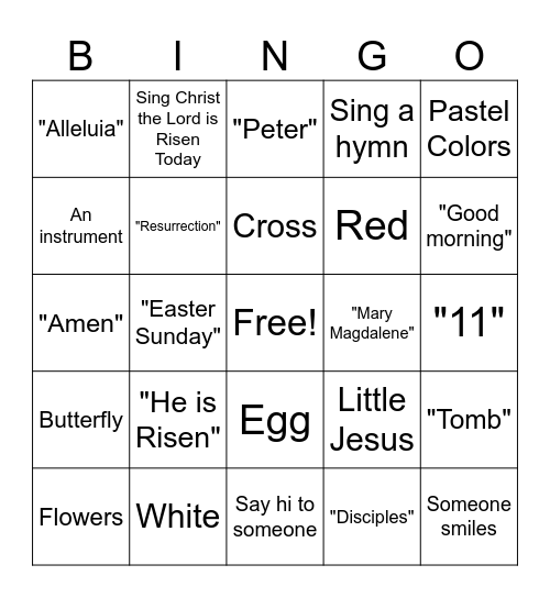Easter Bingo Card