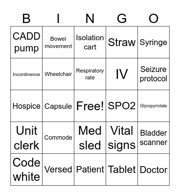 Healthcare Week Bingo Card