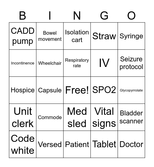 Healthcare Week Bingo Card