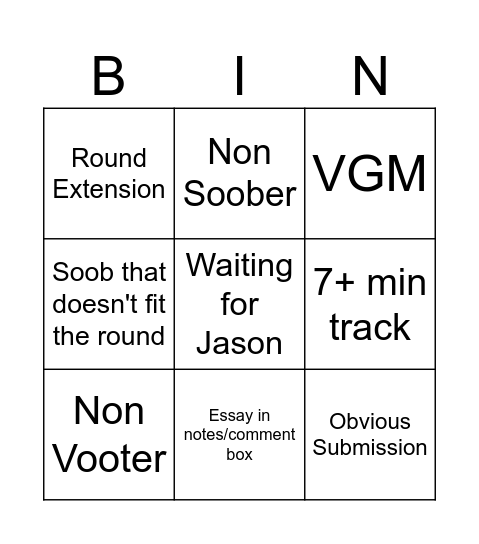 LEAGUE 3 BINGO Card