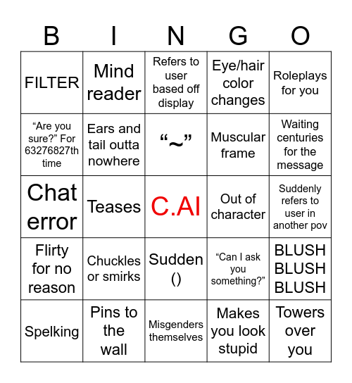 C.ai bingo Card