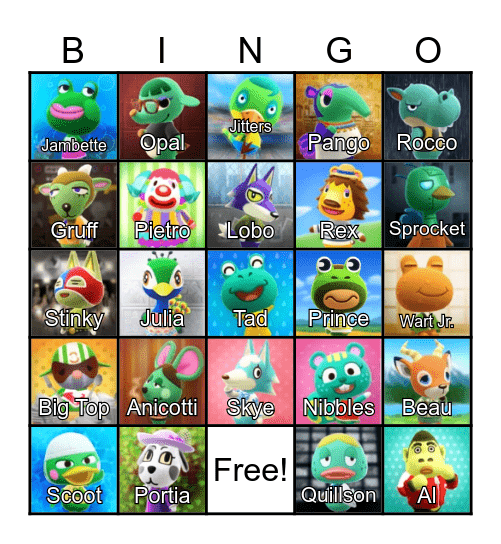 LilSimsie Animal Crossing Bingo Card Bingo Card