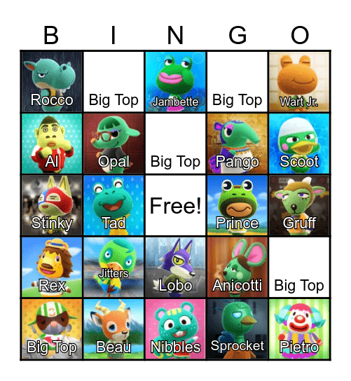 LilSimsie Animal Crossing Bingo Card Bingo Card