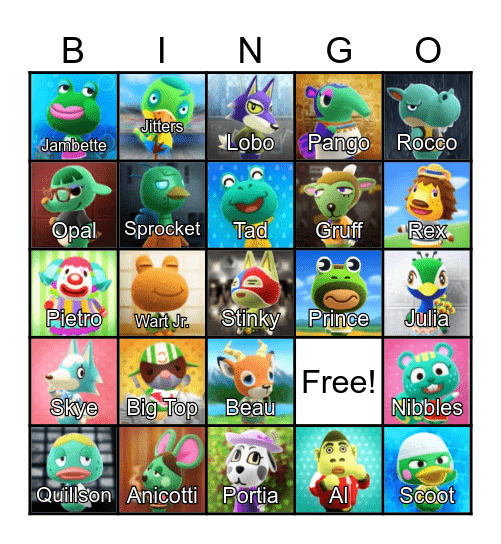 LilSimsie Animal Crossing Bingo Card Bingo Card
