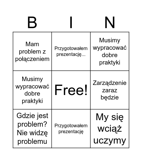 OMEGA Bingo Card