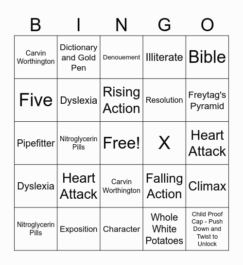 FREYTAG'S PYRAMID Bingo Card