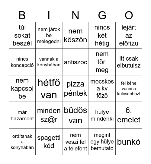 Mibajod? Bingo Card