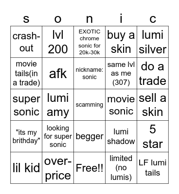 MSM FULL HOUSE BINGO Card