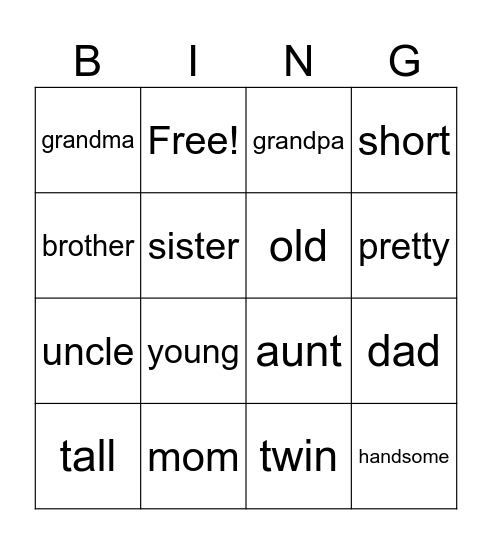 Unit2 Bingo Card