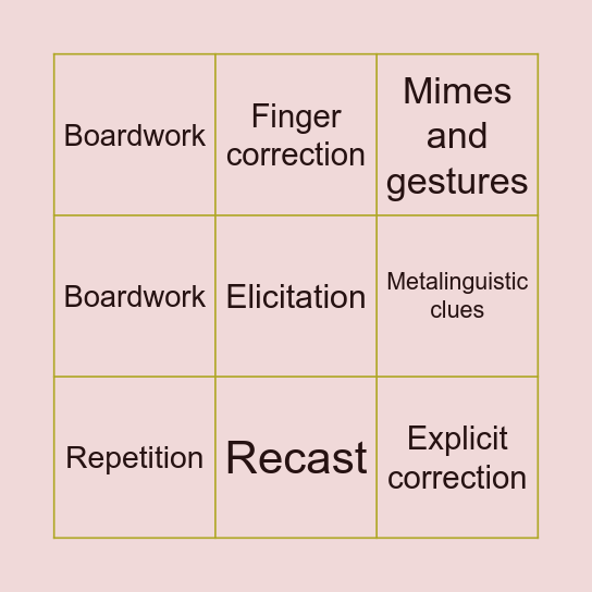 Error Correction Techniques Bingo Card