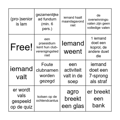 kiesweek bingo Card