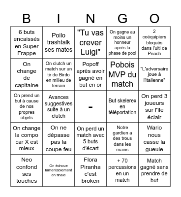 Mario le foot Bingo Card