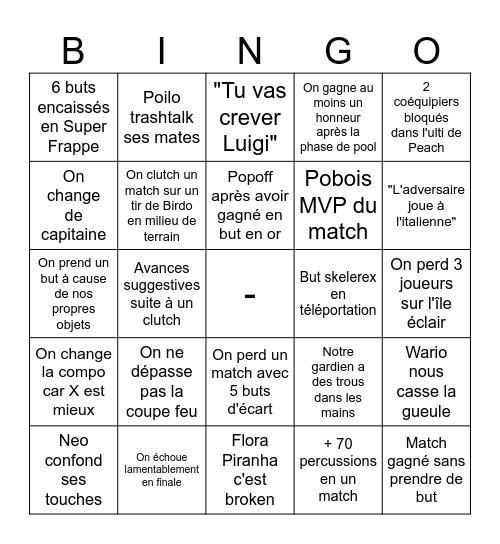 Mario le foot Bingo Card