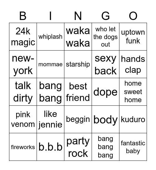 dango Bingo Card