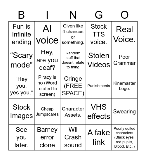 Anti Piracy Bingo Card