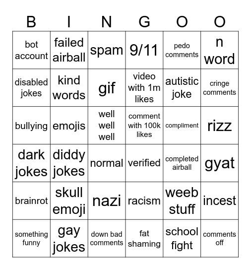 ig reels Bingo Card