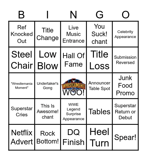 Wrestlemania 41 Bingo Card