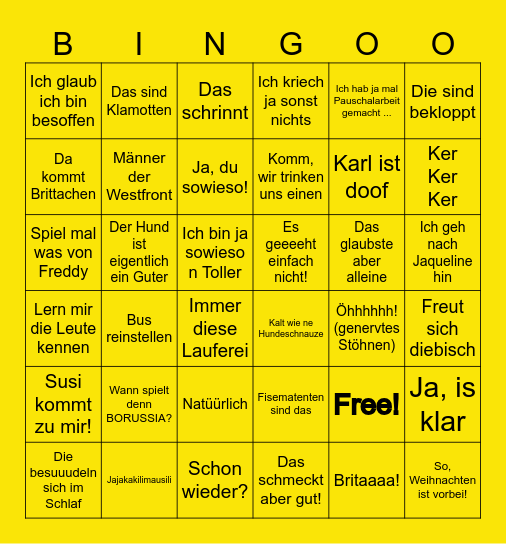 Bingo - Klaus Edition Bingo Card