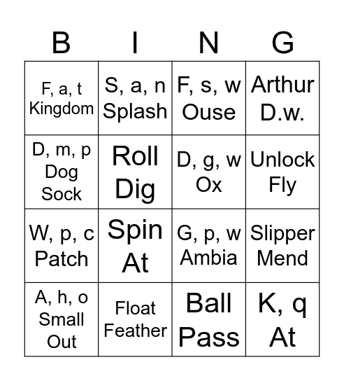 Alphabet lore trypo episodes Bingo Card