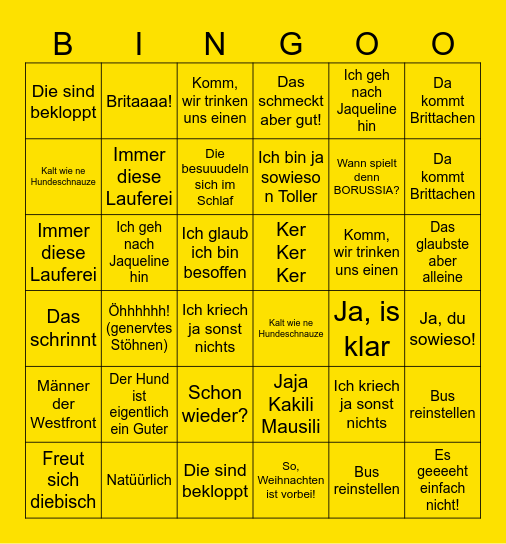 Bingo - Klaus Edition Bingo Card