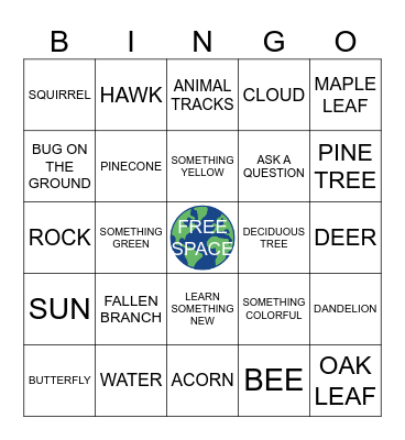 Nature BINGO Card