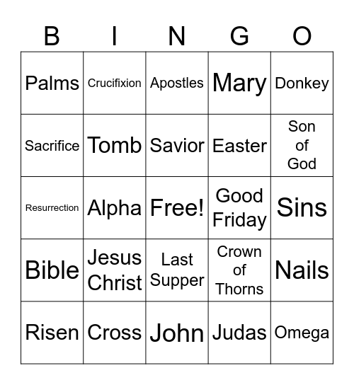 Easter Bingo - Holy Bingo Card