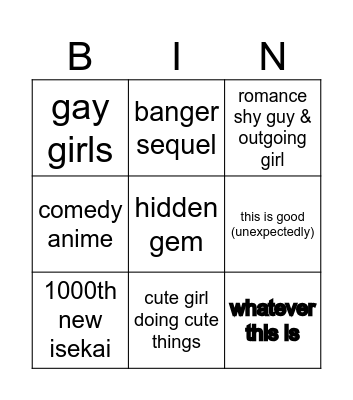 Spring 2025 Bingo Card