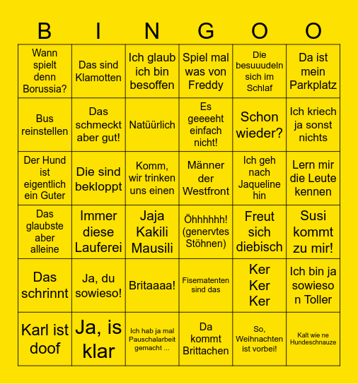 Bingo - Klaus Edition Bingo Card