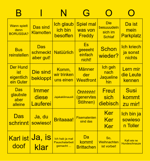 Bingo - Klaus Edition Bingo Card