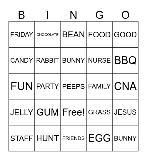 EASTER BINGO Card