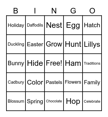 Easter Bingo Card