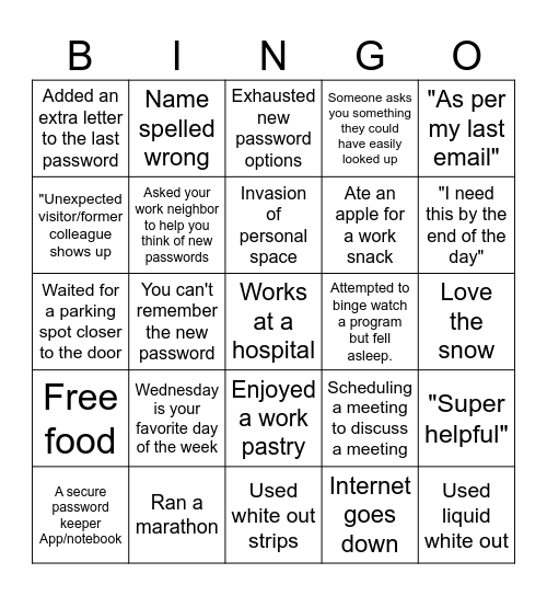 Administrative Professional Day Bingo Card