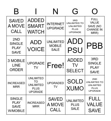 CUSTOMER SOLUTIONS BINGO Card