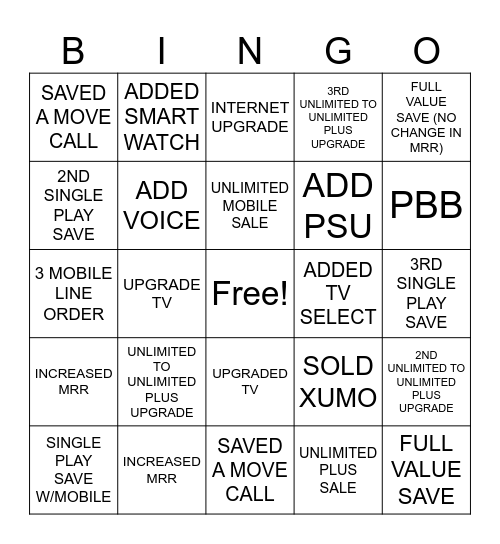 CUSTOMER SOLUTIONS BINGO Card
